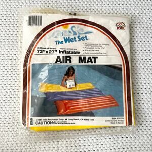 The Wet Set Intex NOS 1984 Style 59703 72" x 27 Air Mat Taiwan Sealed Yellow